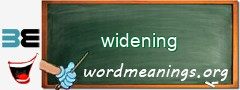 WordMeaning blackboard for widening